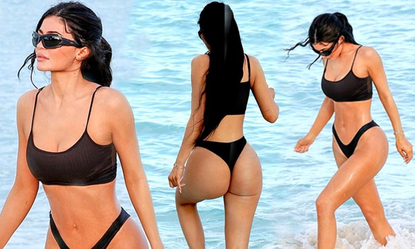 Kim Kardashyan in the swimsuit of priest