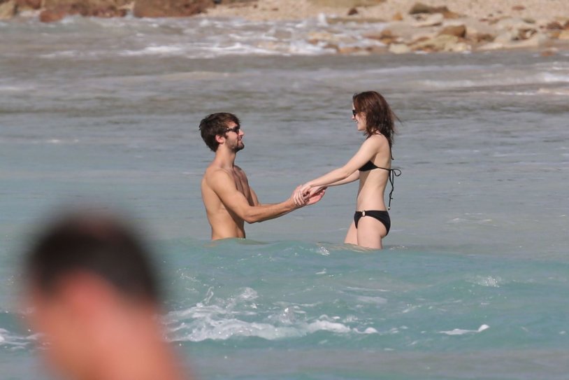 Emma Watson and Matthew Jenny on the beach