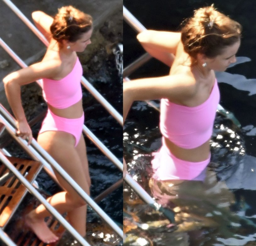 Naked Emma Watson in a swimsuit