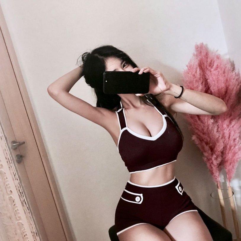 Korean in the underwear of selfie