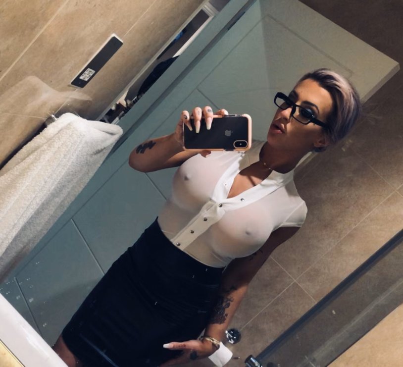 Selfie without a bra