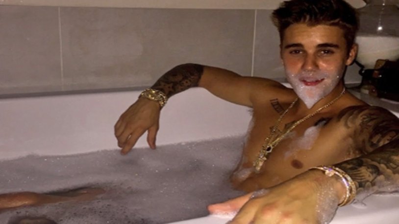 Bieber in the bathroom
