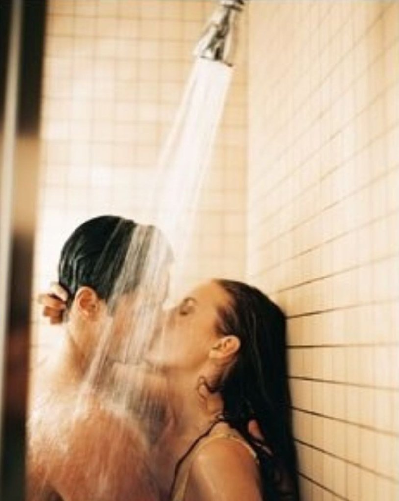 Man and girl in the shower