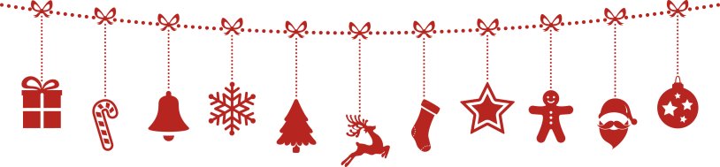 New Year's decorations with a line