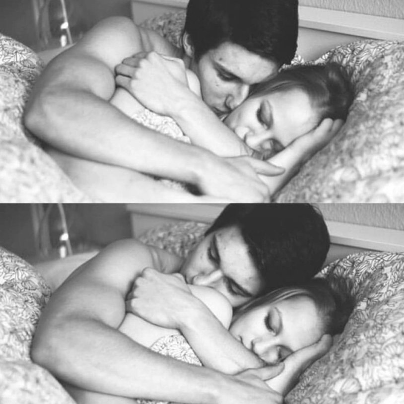 I hug before going to bed