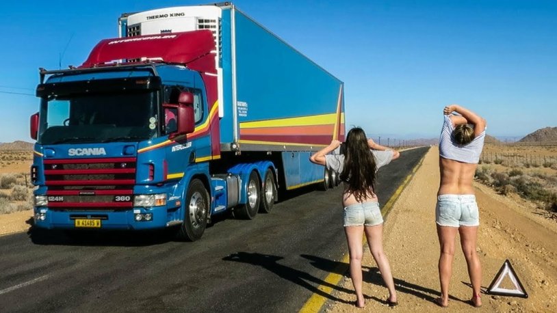 Truck truckers with girls