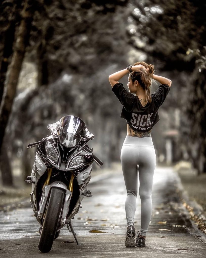Girl on a motorcycle