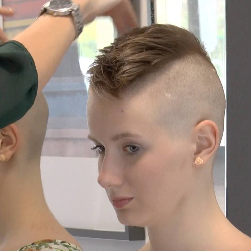 Iroquois short with a shaved nape