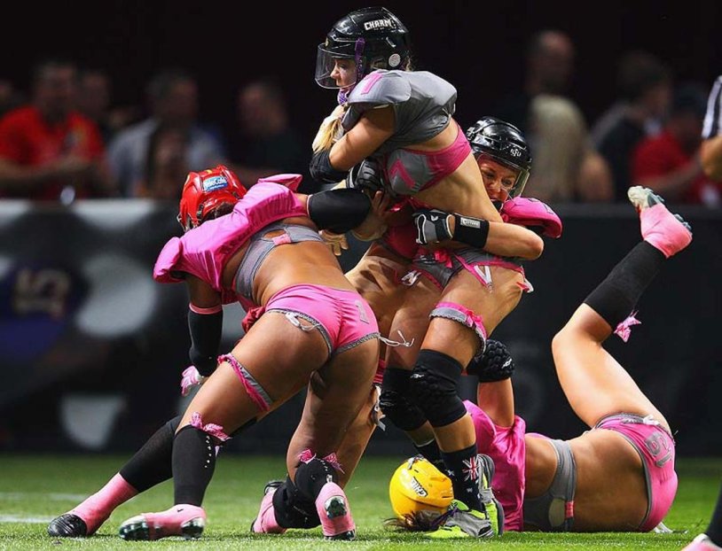 Women's rugby in underwear