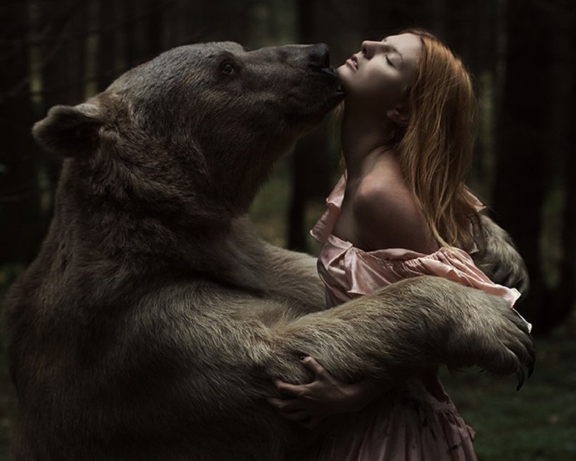 Bear and girl Pictures