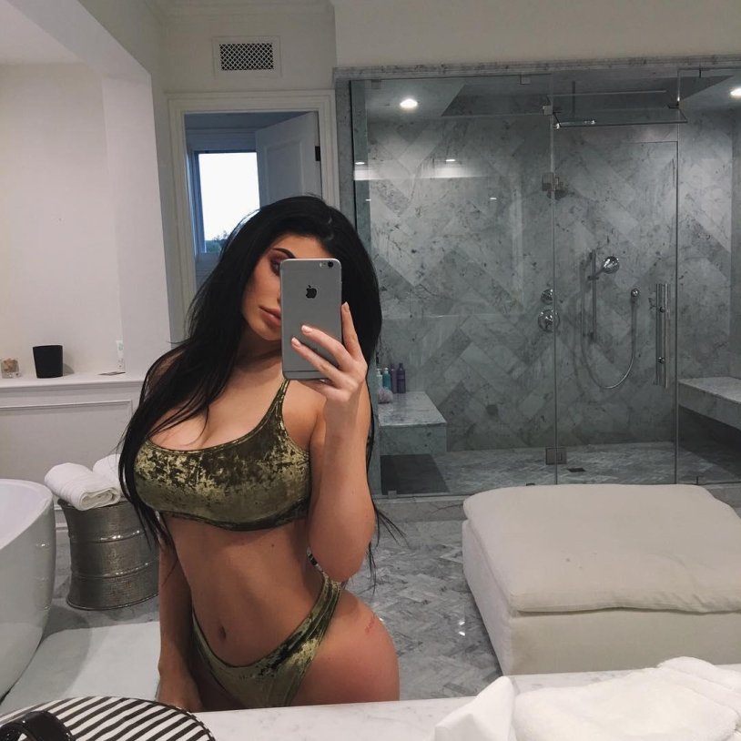 Kylie Jenner in Kim underwear