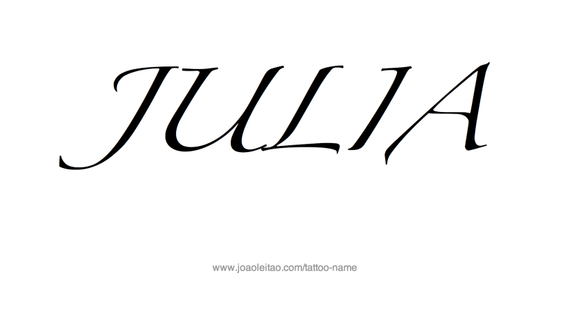Julia's name with a beautiful font for tattoo