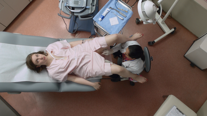 Gynecological examination on an armchair