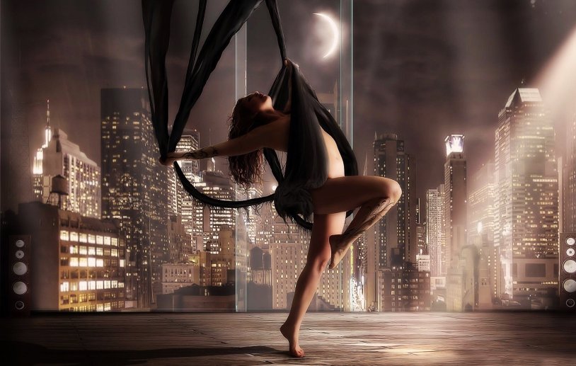 A beautiful girl is dancing