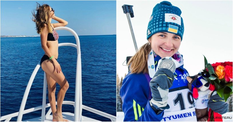 Kazakevich Biathlonist in a swimsuit