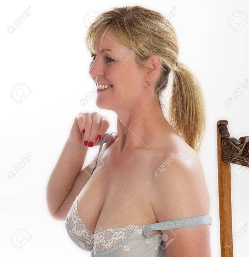 Middle Age Woman in Bra