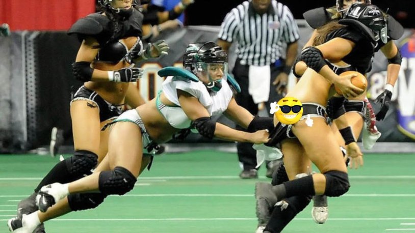 Women's American football in underwear
