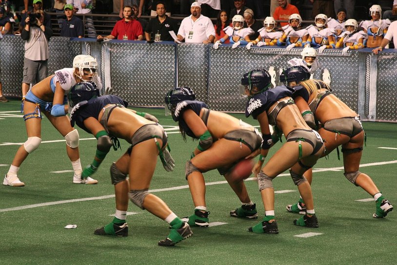 American football in bikini