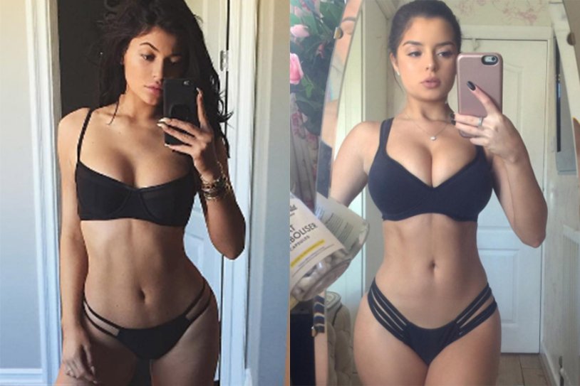 Kylie Jenner in underwear without Photoshop