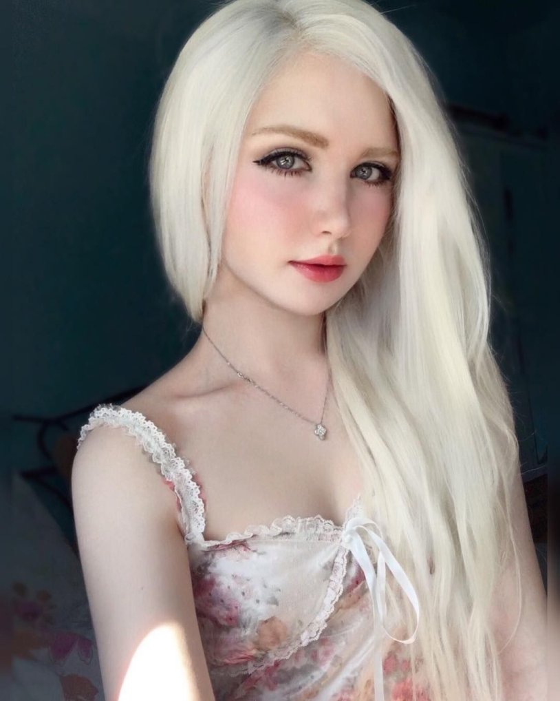 Girls with snow -white skin