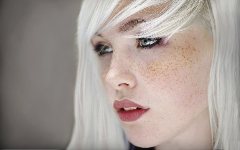 Blonde with freckles