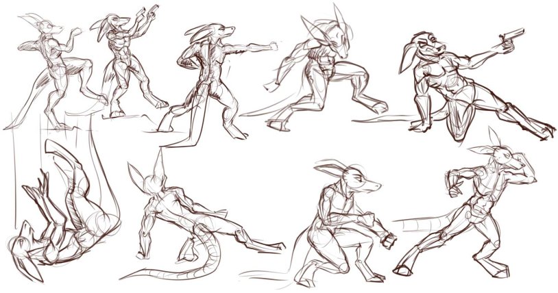 Pose for drawing 4 hands