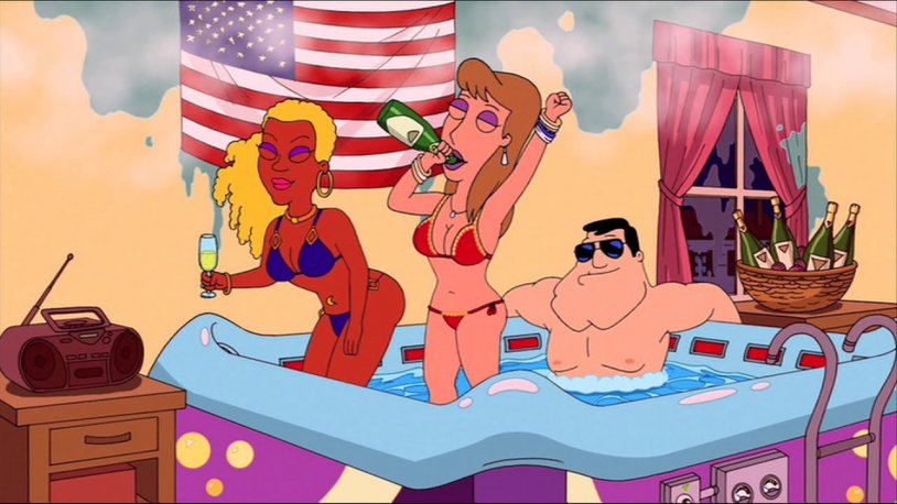 American dad Francin in Jacuzzi