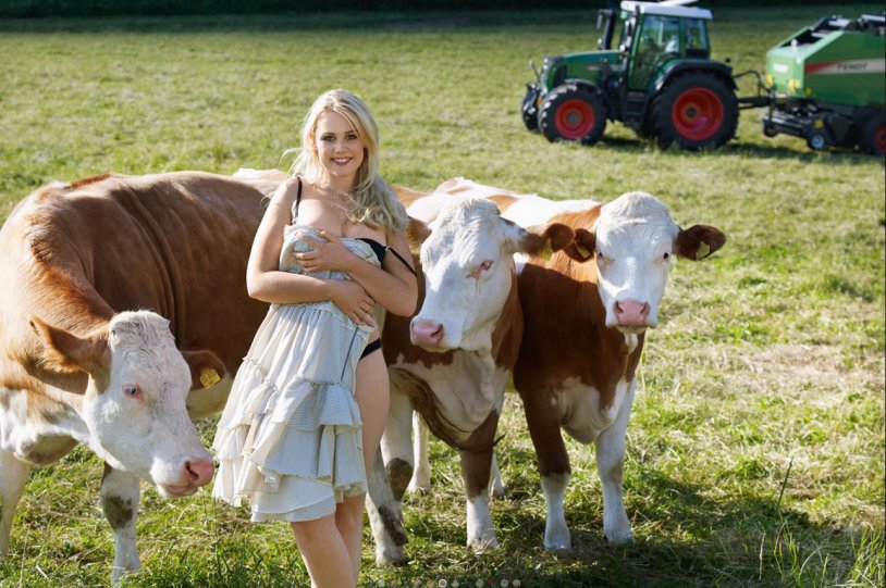 Milkmaid in the village