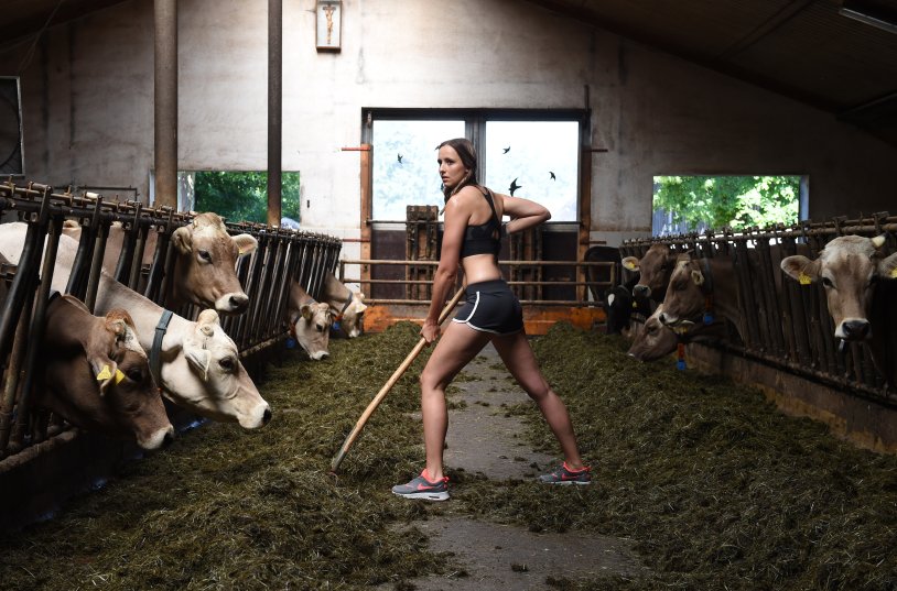 Girl in the barn