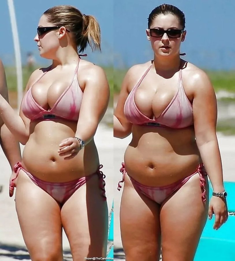 Bbw in swimsuits on the beach