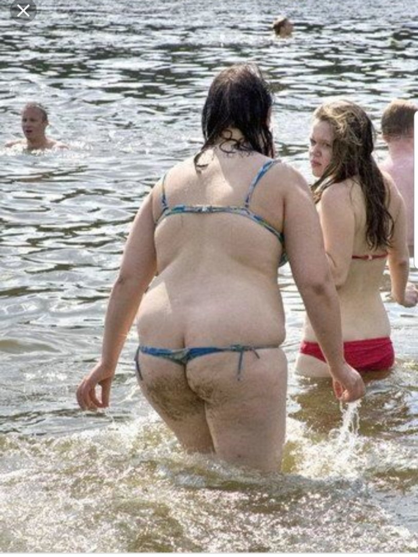 Fat women on the beach