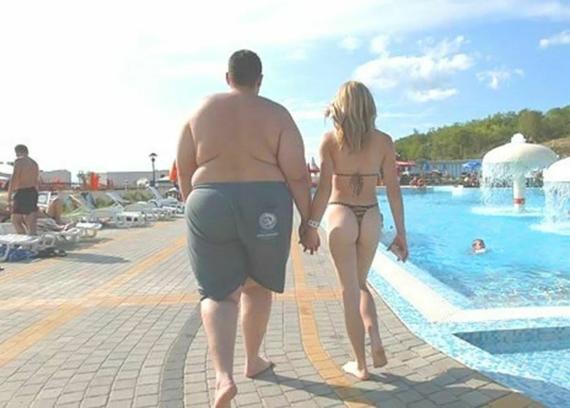 Fat girl and thin guy