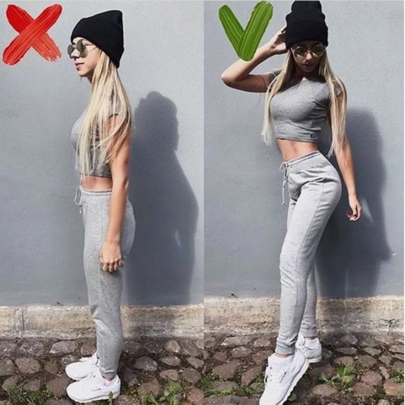 Girl poses for girls top