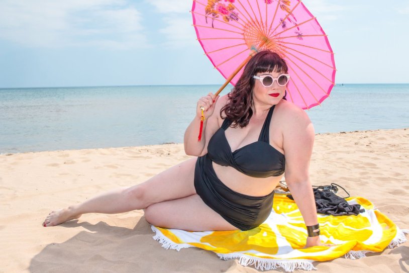 Fat women on the beach