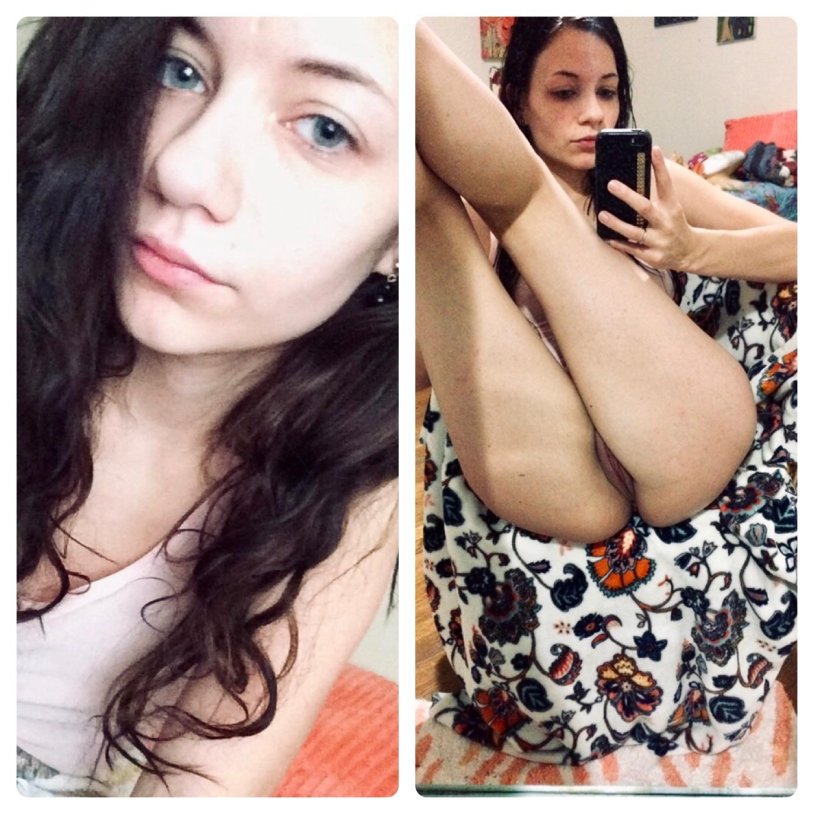 Selfies of dressed striped girls