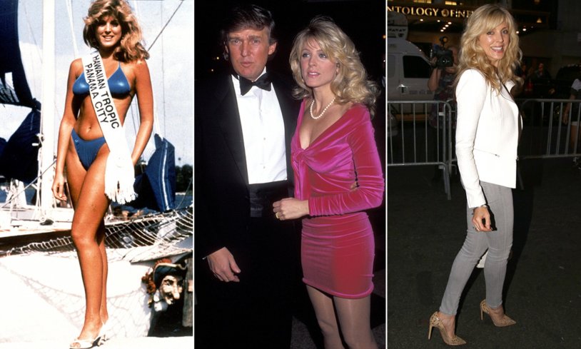 Marla Maples in his youth and now