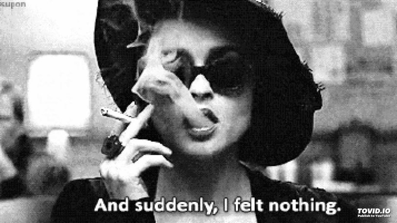 Marla Singer with a cigarette