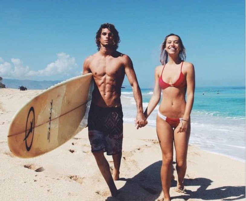 Jay Alvarez in a swimsuit