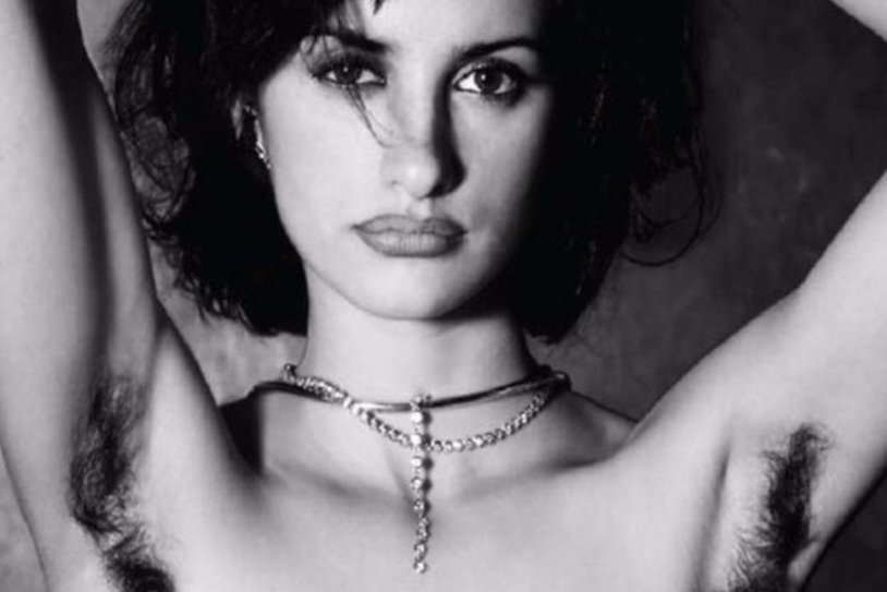 Penelope Cruz with unshaven armpits