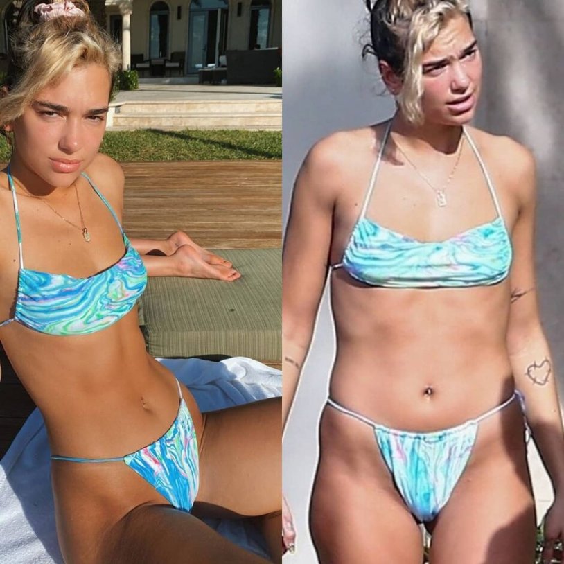 Dua Lipa Figure before and after