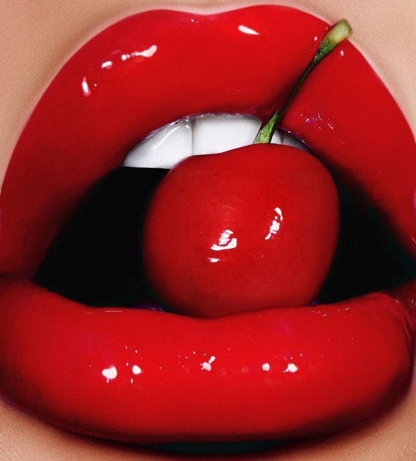 Lips with cherries