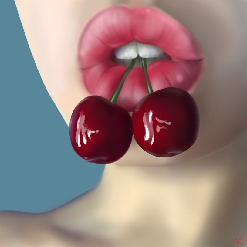 Lips with cherries