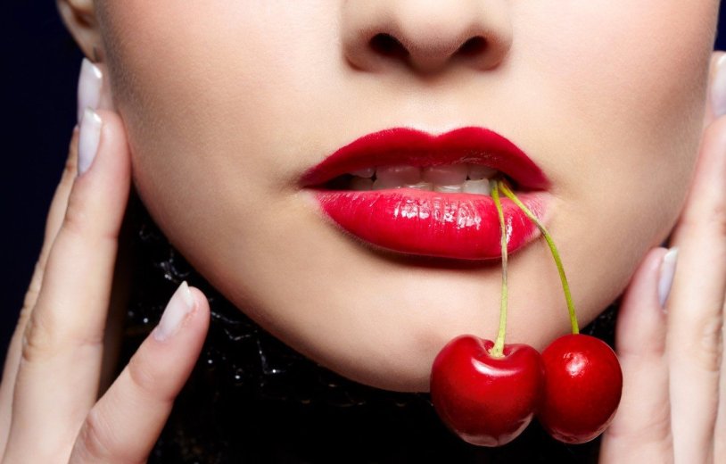Lips with cherries