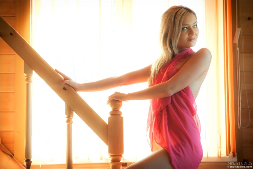 Monica Cantal in a T -shirt