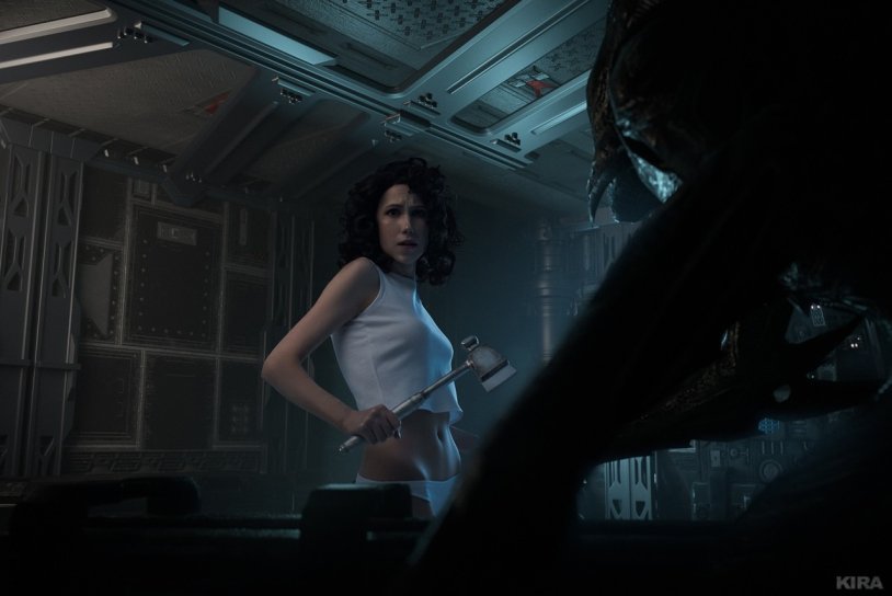 Alien 1979 Ripley and Alien