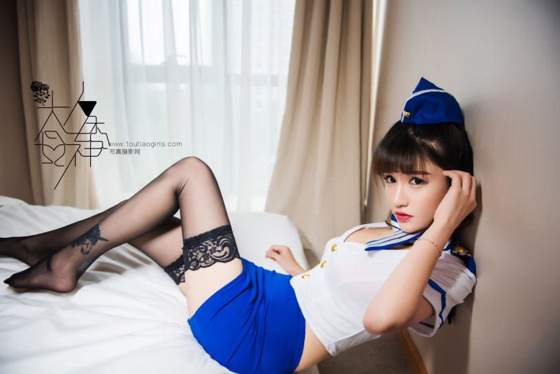Japanese stewardess in underwear