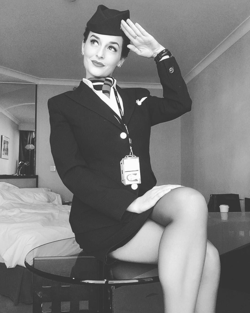 Appetizing stewardess