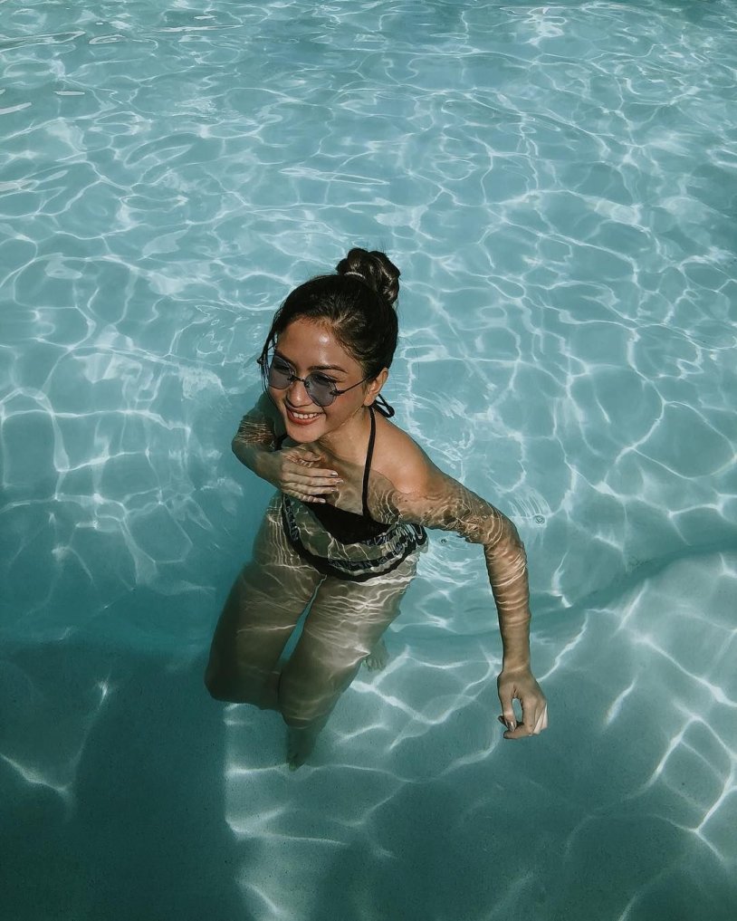 Milan Filimonova in the pool