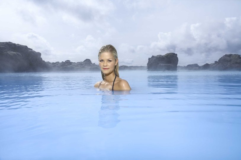 Girl in a blue lagoon