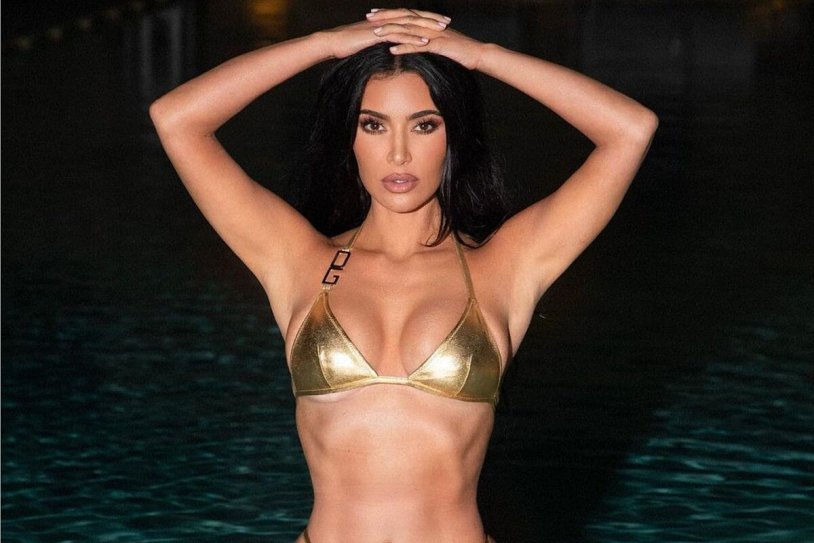 Kim Kardashian in a swimsuit